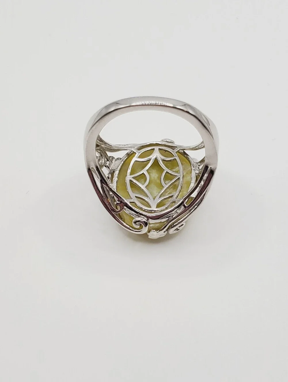 Connemara Marble 925 Sterling Silver 4 Leaf Clover Statement Ring